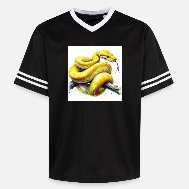Python jaune - T-shirt de foot unisexe en mesh - noir/blanc