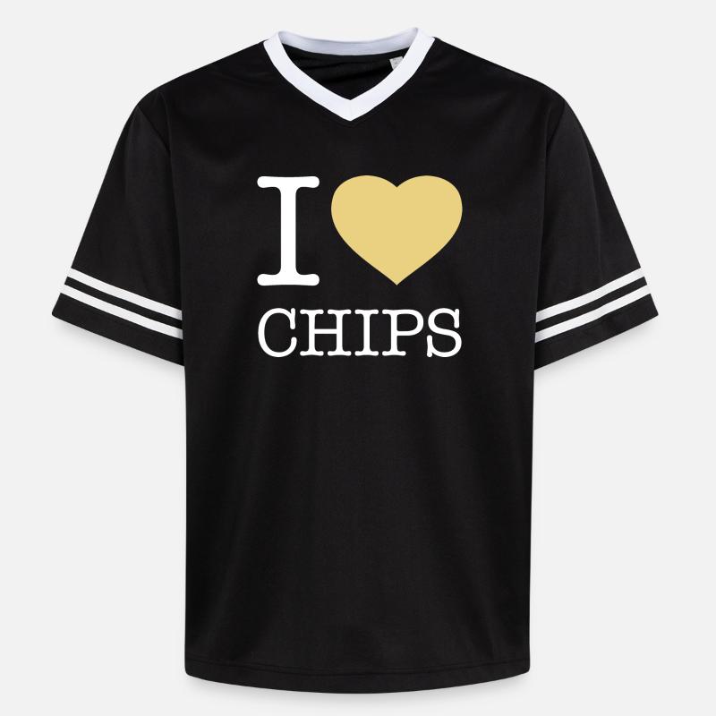 J’ADORE LES CHIPS - T-shirt de foot unisexe en mesh - noir/blanc