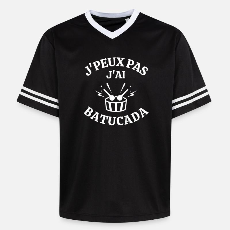 batucada, percussion, samba - T-shirt de foot unisexe en mesh - noir/blanc