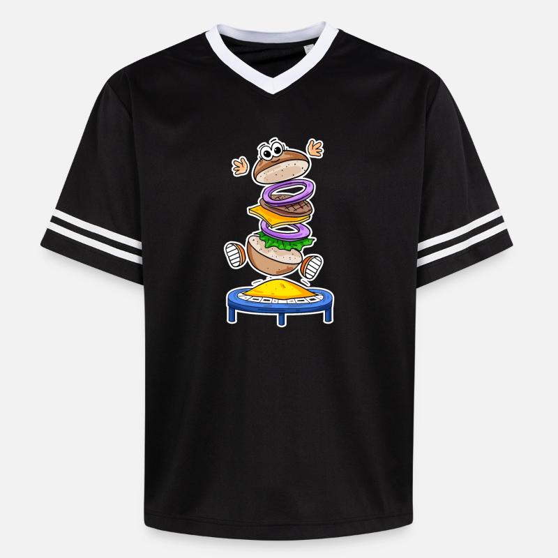 Trampoline Burger Restauration rapide - T-shirt de foot unisexe en mesh - noir/blanc