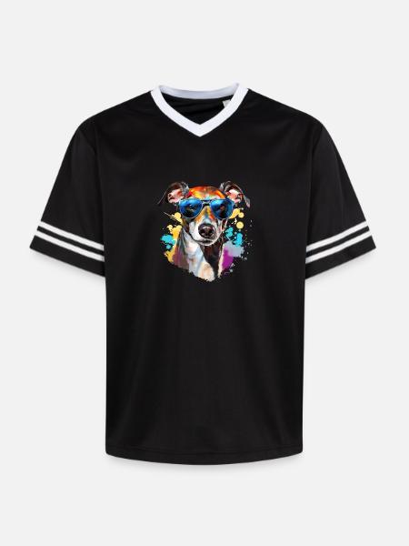 Wind chime with sunglasses - Unisex Football Style Mesh T-Shirt - black/white