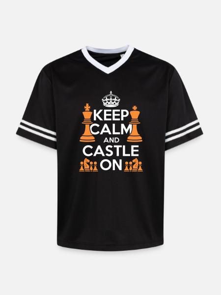 Keep Calm And Castle On - Unisex Football Style Mesh T-Shirt - black/white