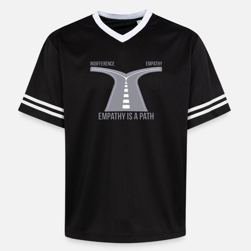 Empathy is a Path - Unisex Football Style Mesh T-Shirt - black/white