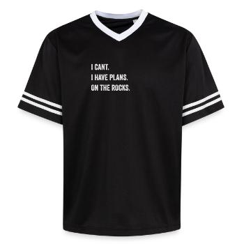 Lustiger Spruch felsklettern bouldern vintage logo - Unisex Football Style Mesh T-Shirt - Schwarz/Weiß - Vorne - AI Model Female 172 light (172cm) & AI Model Male 185 light (185cm)