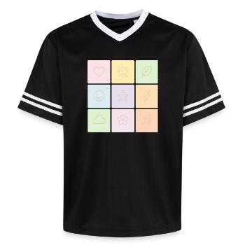 Ambiance Bento Pastel - T-shirt de foot unisexe en mesh - noir/blanc - Devant - AI Model Female 172 light (172cm) & AI Model Male 185 light (185cm)