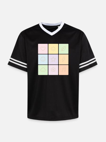 Pastel Bento Vibes - Unisex Football Style Mesh T-Shirt - black/white
