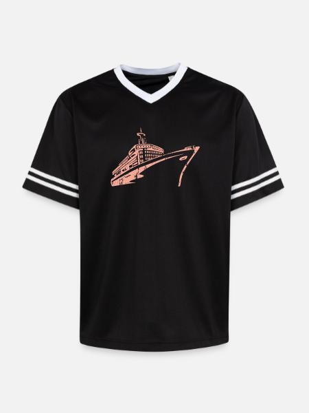 Cruise Ship Cruise Ship Luxury - Unisex Football Style Mesh T-Shirt - black/white