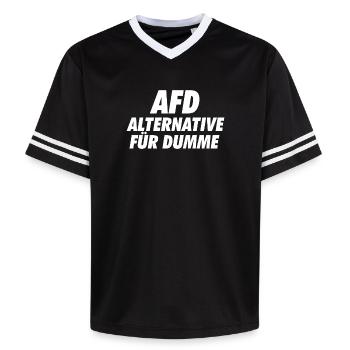 AFD Alternative für Dumme Zeichen setzen - Unisex Football Style Mesh T-Shirt - Schwarz/Weiß - Vorne - AI Model Female 172 light (172cm) & AI Model Male 185 light (185cm)