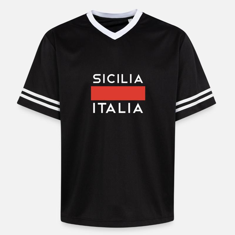 Sicily Pullover Sweat à capuche - T-shirt de foot unisexe en mesh - noir/blanc