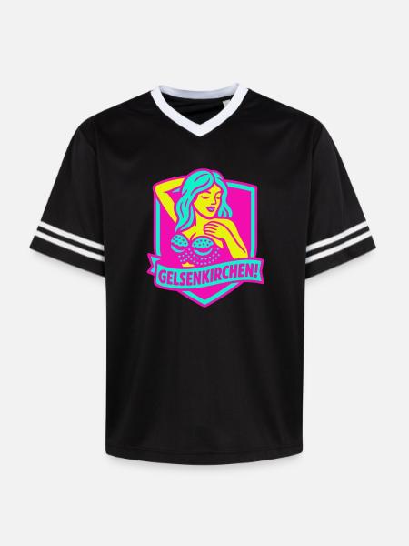 Gelsenkirchen Superstar in pink - Unisex Football Style Mesh T-Shirt - black/white