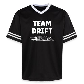 Design Voiture Drift Énergique - T-shirt de foot unisexe en mesh - noir/blanc - Devant - AI Model Female 172 light (172cm) & AI Model Male 185 light (185cm)