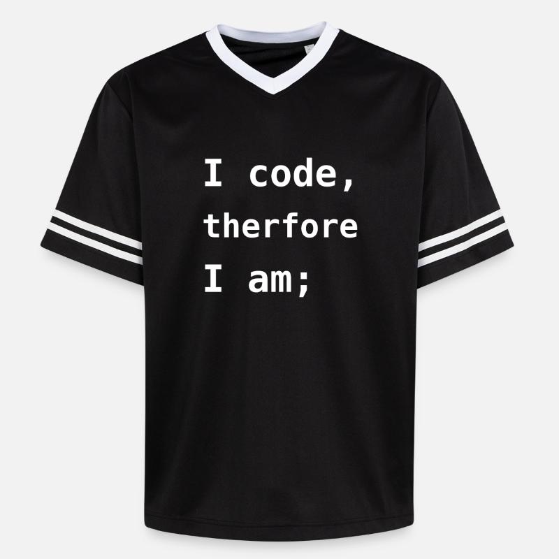 Ich programmiere, also bin ich - Unisex Football Style Mesh T-Shirt - Schwarz/Weiß