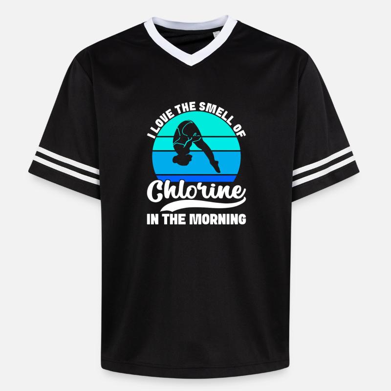 Kunstspringen Turmspringer Sprungbrett - Unisex Football Style Mesh T-Shirt - Schwarz/Weiß