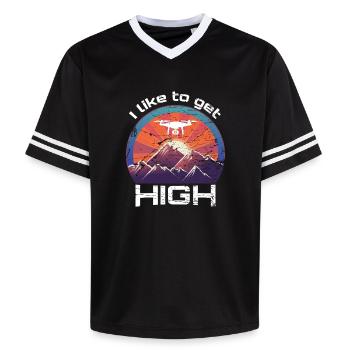 J'aime devenir pilote de drone - T-shirt de foot unisexe en mesh - noir/blanc - Devant - AI Model Female 172 light (172cm) & AI Model Male 185 light (185cm)