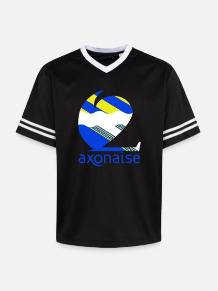 Axonaise - Unisex Football Style Mesh T-Shirt - black/white
