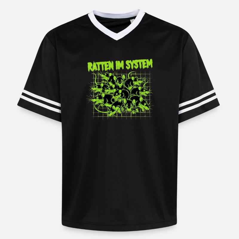 Rats dans le système - Punk - T-shirt de foot unisexe en mesh - noir/blanc