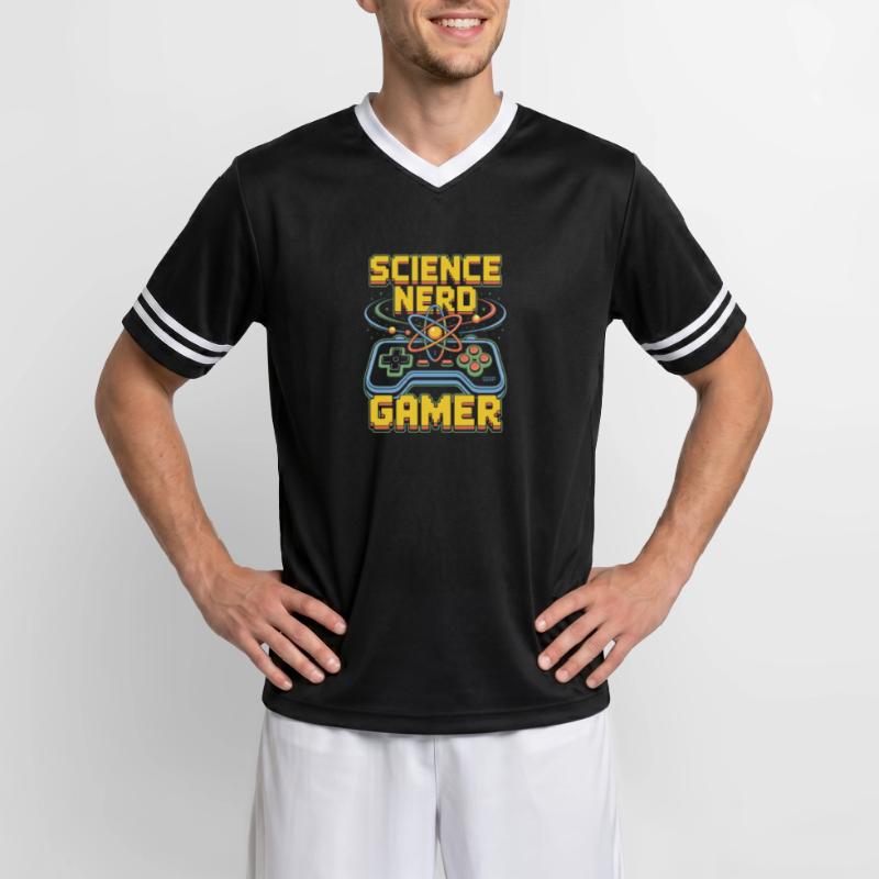 Science Nerd Gamer Atom Controller Wissenschaft T-shirt de foot unisexe en mesh