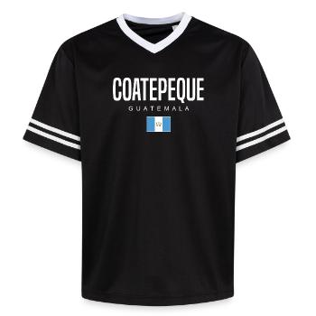 Coatepeque Guatemala Guatemalteken - Unisex Football Style Mesh T-Shirt - Schwarz/Weiß - Vorne - AI Model Female 172 light (172cm) & AI Model Male 185 light (185cm)