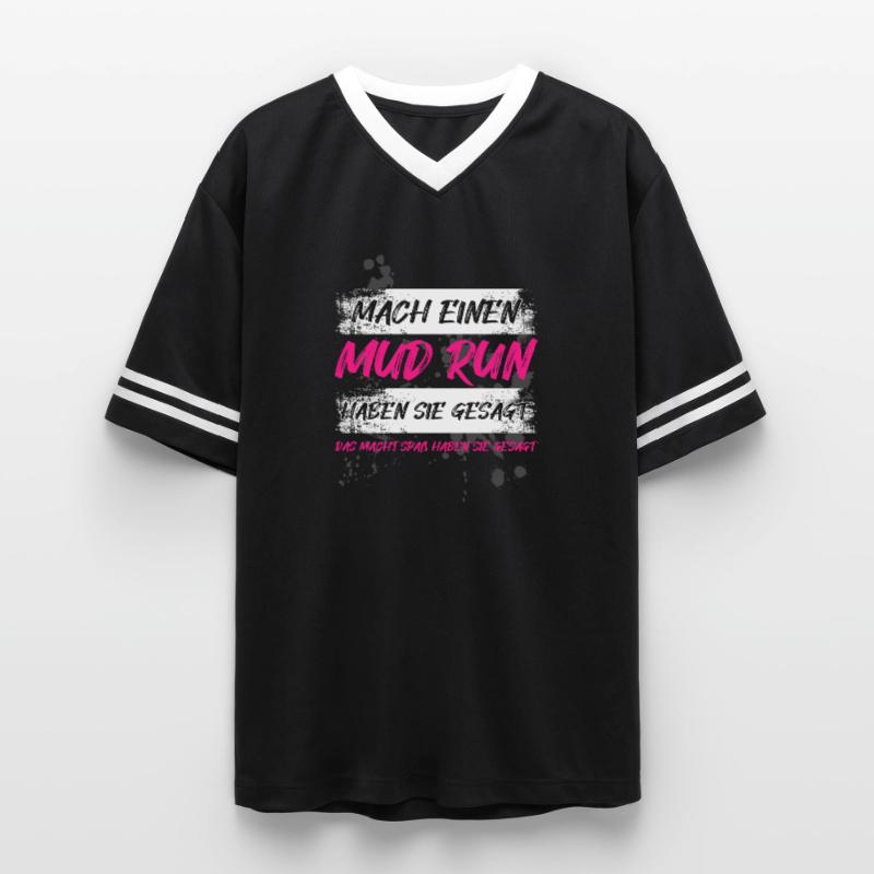 Faire une course dans la boue, une course dans la boue, une course dans la boue, une course dans la boue T-shirt de foot unisexe en mesh