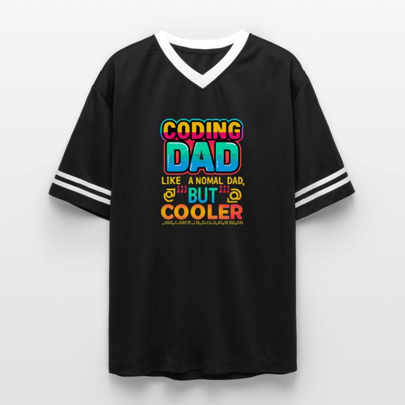 Coding Dad Cooler, Programmer  Unisex Football Style Mesh T-Shirt