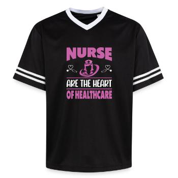 Funny Nurse Gifts Nursing Outfits - Unisex Football Style Mesh T-Shirt - black/white - Front - AI Model Female 172 light (172cm) & AI Model Male 185 light (185cm)
