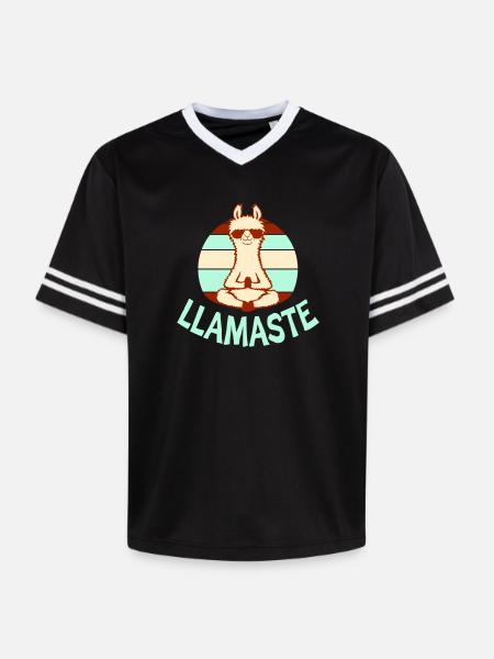 Lama Mediterer Yoga Llamaste Solbriller Retro - Unisex fodbold-T-shirt i mesh - sort/hvid