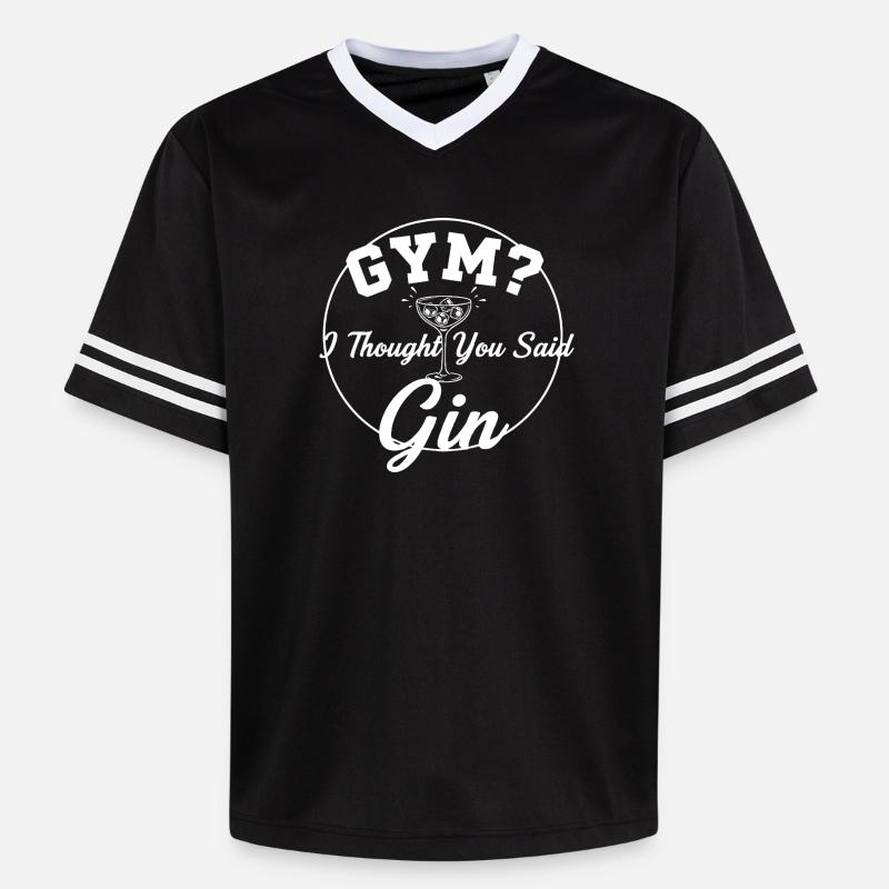 Gym oder Gin ? - Unisex Football Style Mesh T-Shirt - Schwarz/Weiß