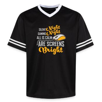 Nuit silencieuse Nuit de jeu Tous les écrans calmes Lumineux - T-shirt de foot unisexe en mesh - noir/blanc - Devant - AI Model Female 172 light (172cm) & AI Model Male 185 light (185cm)