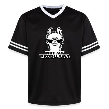 Lama Cool Lunettes de soleil Pas My Problama Angry Evil - T-shirt de foot unisexe en mesh - noir/blanc - Devant - AI Model Female 172 light (172cm) & AI Model Male 185 light (185cm)