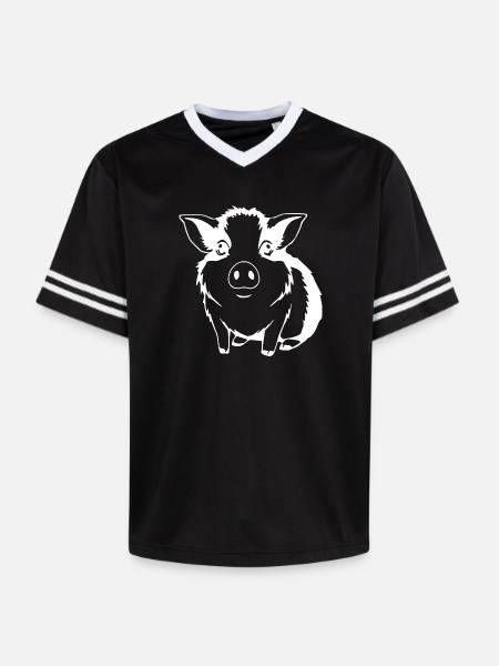 Guinea Pig T-shirt Gift - Unisex Football Style Mesh T-Shirt - black/white
