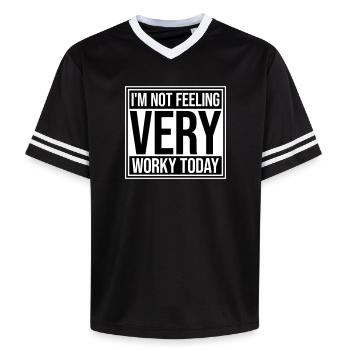 Je ne me sens pas très worky aujourd’hui Faul Arbeit humour - T-shirt de foot unisexe en mesh - noir/blanc - Devant - AI Model Female 172 light (172cm) & AI Model Male 185 light (185cm)