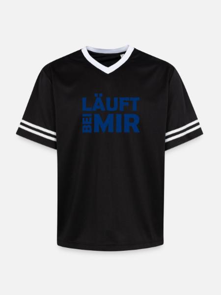 Runs with me - Cool saying - Running - Unisex Football Style Mesh T-Shirt - black/white