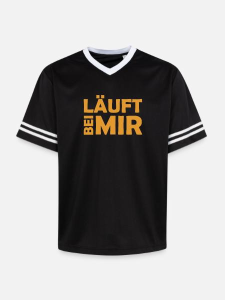 Runs with me - Cool saying - Running - Unisex Football Style Mesh T-Shirt - black/white