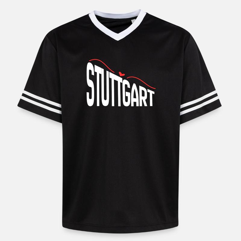 Stuttgart - T-shirt de foot unisexe en mesh - noir/blanc