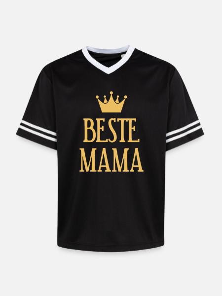 Best Mom Crown - Unisex Football Style Mesh T-Shirt - black/white