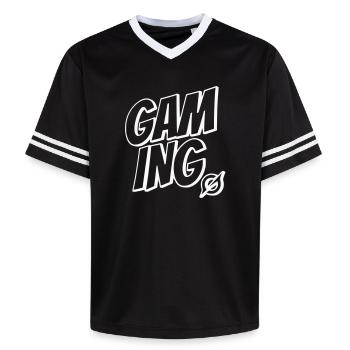 Lettrage de jeu - T-shirt de foot unisexe en mesh - noir/blanc - Devant - AI Model Female 172 light (172cm) & AI Model Male 185 light (185cm)