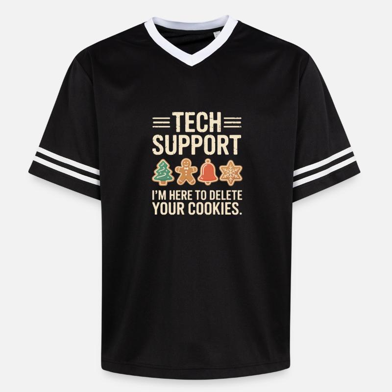 Technische Support-Cookies: Yuletide debuggen - Unisex Football Style Mesh T-Shirt - Schwarz/Weiß