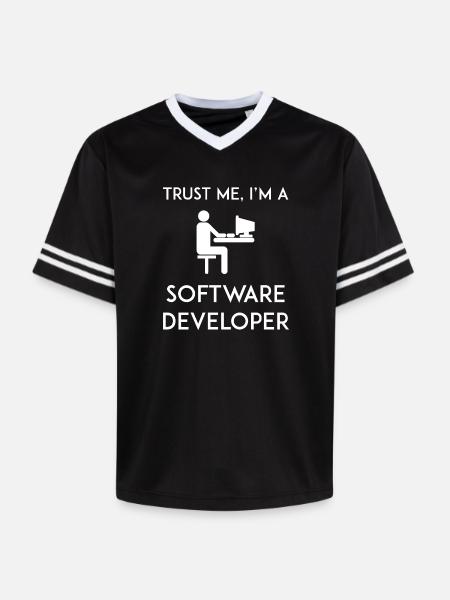 Trust Me I'm a Software Developer - Unisex Football Style Mesh T-Shirt - black/white