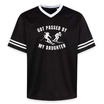 Ma fille Duo de Ski m’a dépassée - T-shirt de foot unisexe en mesh - noir/blanc - Devant - AI Model Female 172 light (172cm) & AI Model Male 185 light (185cm)