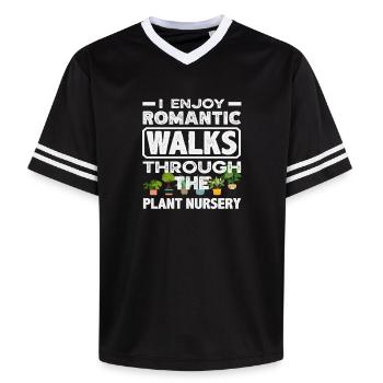 Romantic walks through the Plant nursery - Unisex Football Style Mesh T-Shirt - black/white - Front - AI Model Female 172 light (172cm) & AI Model Male 185 light (185cm)