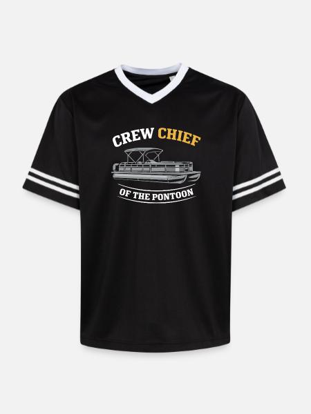 Pontoon Party Pontoon Crew Pontoon Boat - Unisex Football Style Mesh T-Shirt - black/white