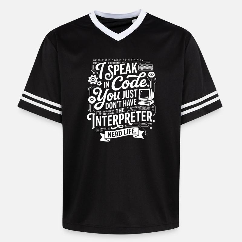Codeflüstern Nerdleben - Unisex Football Style Mesh T-Shirt - Schwarz/Weiß
