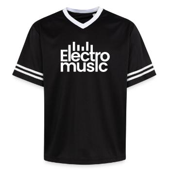 Electro music logo - Unisex Football Style Mesh T-Shirt - black/white - Front - AI Model Female 172 light (172cm) & AI Model Male 185 light (185cm)