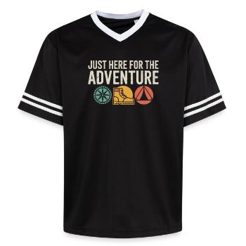 Tente Boussole Adventure Boots - T-shirt de foot unisexe en mesh - noir/blanc - Devant - AI Model Female 172 light (172cm) & AI Model Male 185 light (185cm)