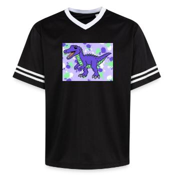 Baryonyx Dino - Unisex Football Style Mesh T-Shirt - black/white - Front - AI Model Female 172 light (172cm) & AI Model Male 185 light (185cm)