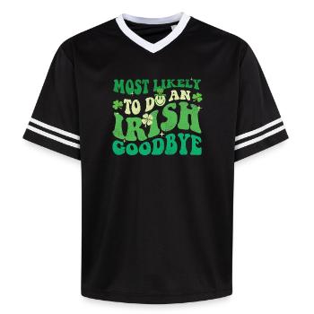 Am wahrscheinlichsten, um sich von St Pats zu verabschieden. - Unisex Football Style Mesh T-Shirt - Schwarz/Weiß - Vorne - AI Model Female 172 light (172cm) & AI Model Male 185 light (185cm)