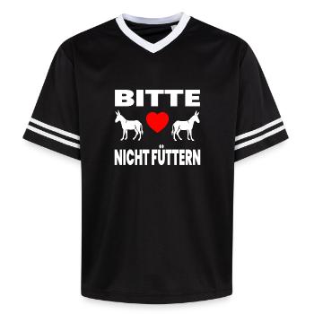 donkey - Unisex Football Style Mesh T-Shirt - black/white - Front - AI Model Female 172 light (172cm) & AI Model Male 185 light (185cm)