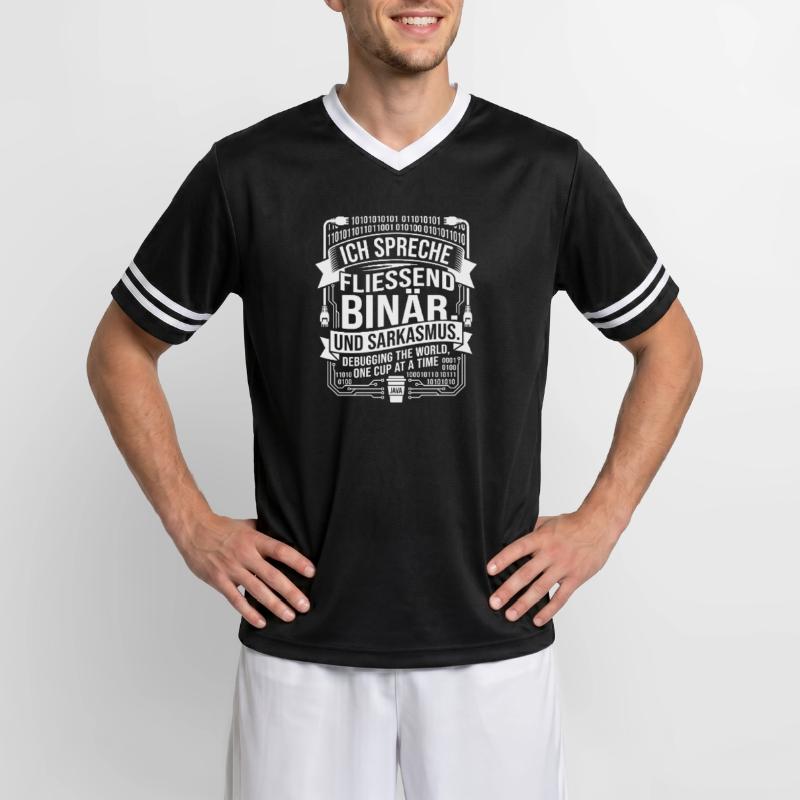 Coding Binary Coffee Sarcasm Unisex Football Style Mesh T-Shirt