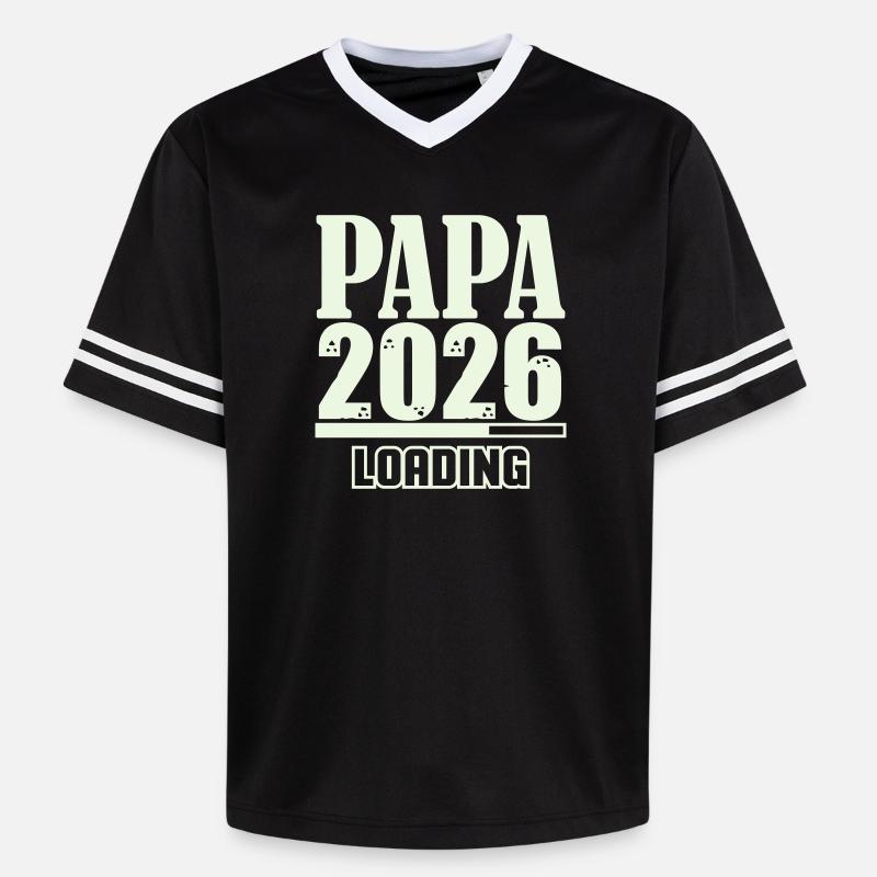Papa 2026 Loading - Unisex Football Style Mesh T-Shirt - Schwarz/Weiß