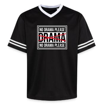 No Drama Please Rest Relaxation Relax Chill Fun - Unisex Football Style Mesh T-Shirt - black/white - Front - AI Model Female 172 light (172cm) & AI Model Male 185 light (185cm)